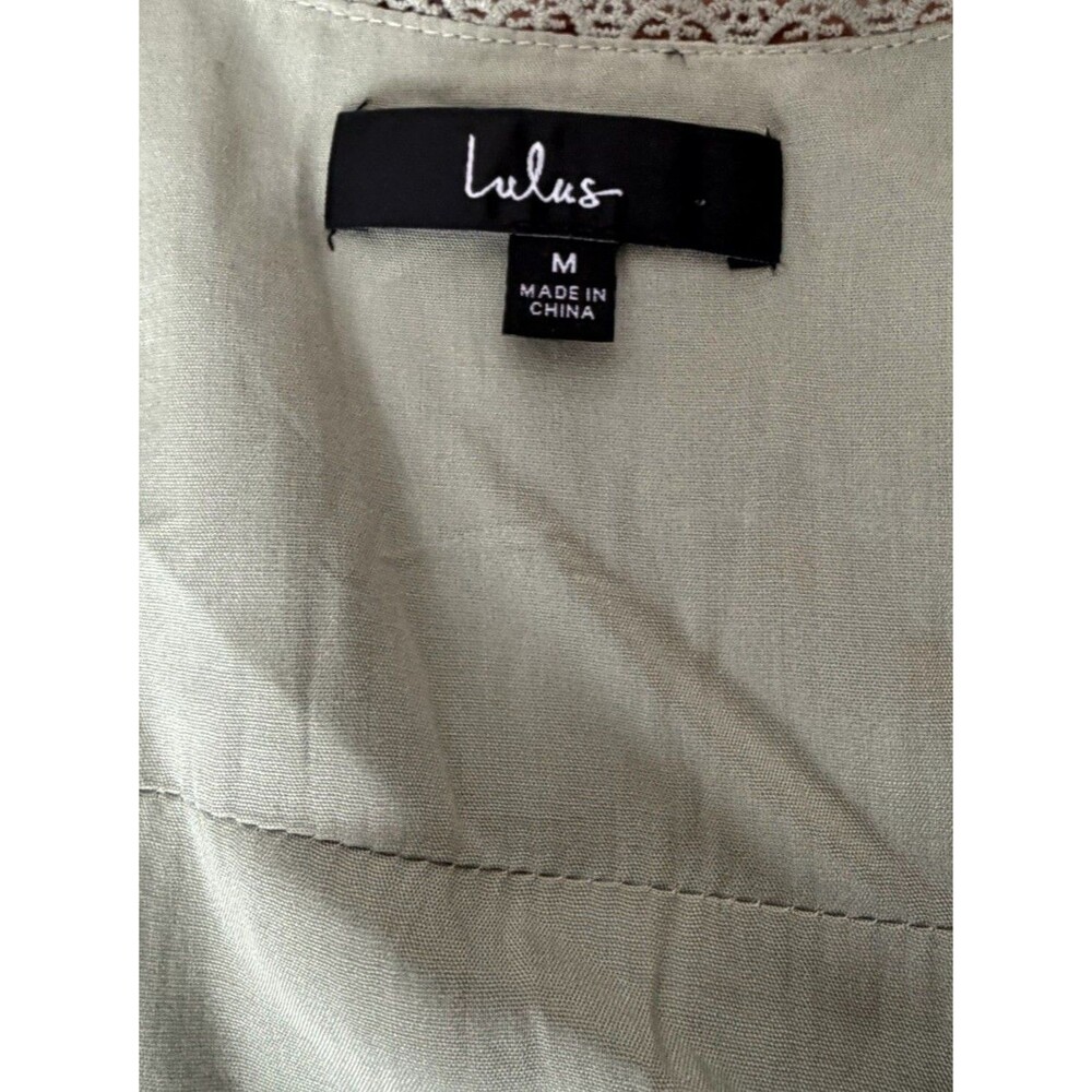 NWT Lulus Completely In Love Swiss Dot Button-Front Maxi Dress Sage Green Sz m - Picture 8 of 12